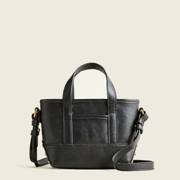 J. Crew Bags New J Crew Black Leather Mini Montauk Tote Crossbody